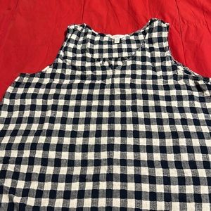 Time and Tru Women's Large Blue And White V Neck Tank Top Linen/rayon Pre-owned.